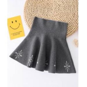 Toddler Girl Snowflake Print Wide Waistband Skirt